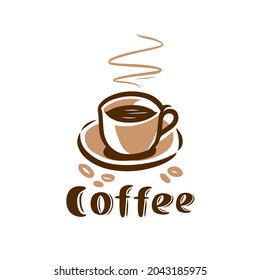 Coffee cup logo design. Cafe icon symbol vector illustration