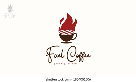 Coffee cup logo design combined with fire concept. You can use it for the coffee shop logo. vector