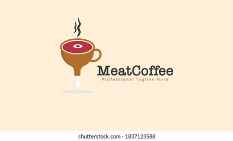 Das Cocktaillogo kombiniert Fleisch und Knochen. Sie können es für ein Coffeeshop-Logo oder ein Lebensmittelgeschäft-Logo verwenden. Vektorgrafik