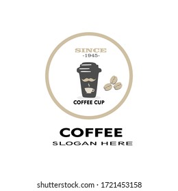coffee cup logo design concept template vector