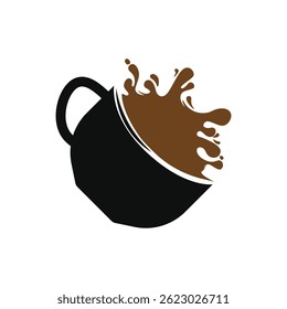 coffee cup logo design concept with coffee splash