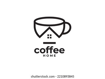diseño de logotipo de taza de café con diseño de icono interno
