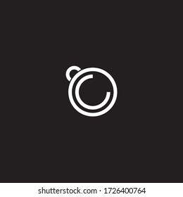 Coffee cup logo design. Letter "C" coffee concept on black  background. , cup coffe logo 