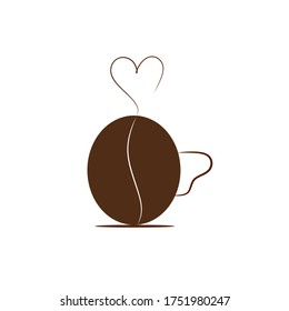 Coffee cup logo design. Logotype for coffee shop vector illustration. 