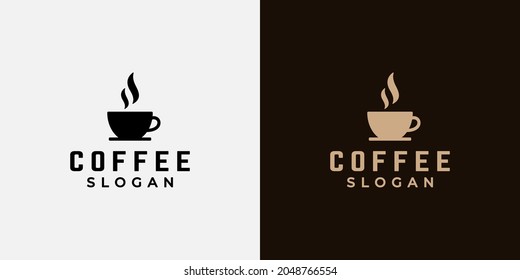 Coffee cup logo design. Modern hot coffee vector template. Simple logo illustration for a coffee shop or cafe.