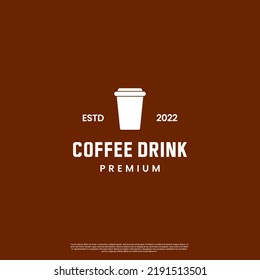 coffee cup logo design retro hipster vinntage, plastic cup icon