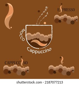 Coffee cup logo design set, isolated vector symbols