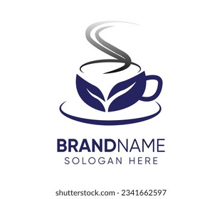 Coffee-Cup-Logo-Design. Logo des Kaffeehauses. Vektorgrafik