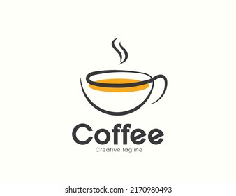 Plantilla de diseño de logotipo para taza de café