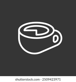 Coffee cup logo design template. Mug logo design in monoline style isolated in white background