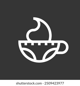 Coffee cup logo design template. Mug logo design in monoline style isolated in white background