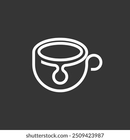 Coffee cup logo design template. Mug logo design in monoline style isolated in white background