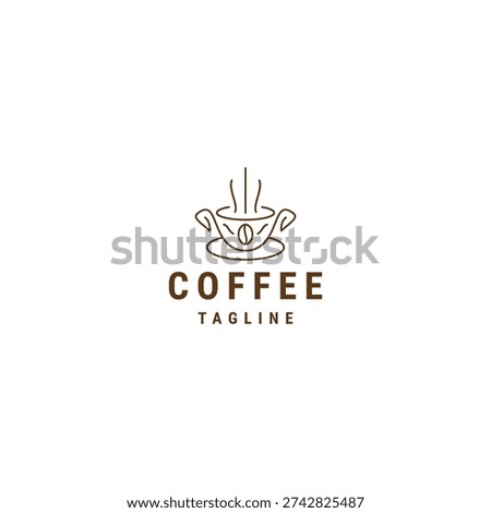 Coffee cup logo design template flat vector