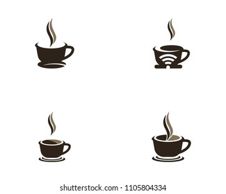 Coffee cup logo design vector template