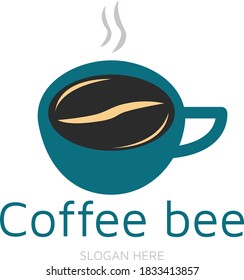 Coffee cup Logo design vector template. Hot drinks mug Logotype concept icon.