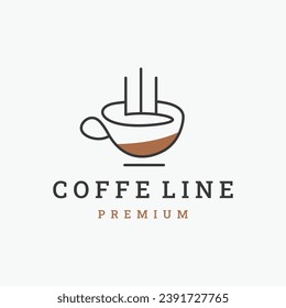 Coffee cup logo design vector template.