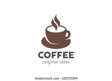 Plantilla vectorial de diseño de logotipo de café Estilo de espacio negativo.
Icono de concepto de bebidas calientes Café Logotipo.