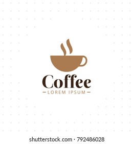 Coffee cup logo design vector template. Hot drinks. Cafe logotype concept icon. Vector logo for coffee