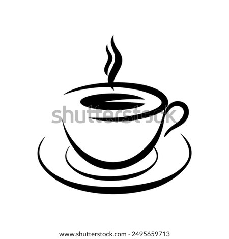 COFFEE CUP LOGO DESIGN VECTOR,MINIMALIST LINE ART DESIGN COFFEE LOGO ILLUSTRATION