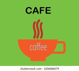 coffee cup logo design word cafe.