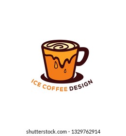 coffee cup logo designs concept, ice coffee logo designs