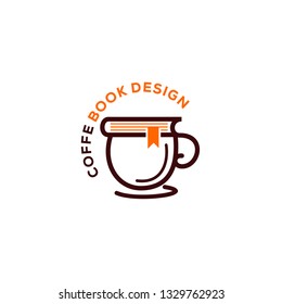 coffee cup logo designs concept, book logo designs template