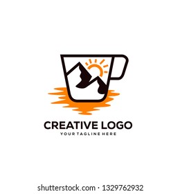 coffee cup logo designs concept, nature logo designs