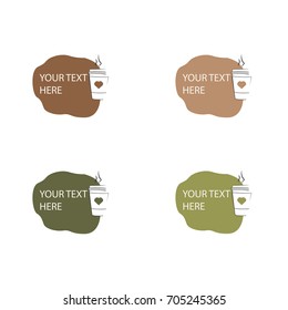 Coffee cup logo with different colors for web and mobile