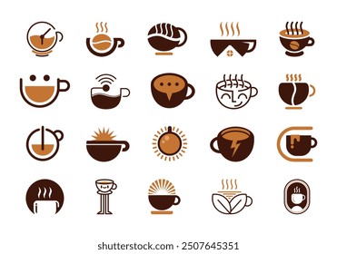 Coffee Cup Logo Element Set