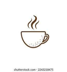 KAFFEE- UND CUP-LOGO-FLACHDESIGN