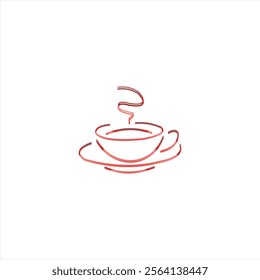 Coffee Cup logo with gradient red color and white background