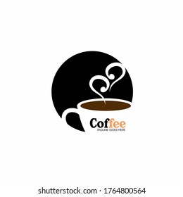 Coffee cup logo of hot drink vector illustration
