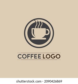 Coffee cup Logo hot drink coffe and tea icon  Template vector icon design