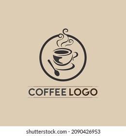 Coffee cup Logo hot drink coffe and tea icon  Template vector icon design