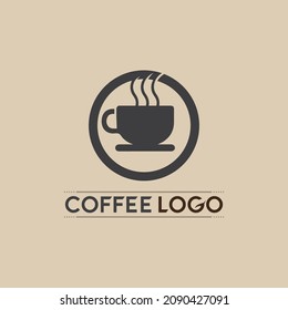 Coffee cup Logo hot drink coffe and tea icon  Template vector icon design