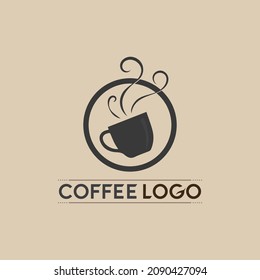 Kaffeebecher Logo-Hot-Drink-Kaffee und Tee-Symbol Vorlage Vektorsymbol-Design