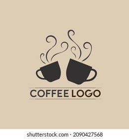 Coffee cup Logo hot drink coffe and tea icon  Template vector icon design