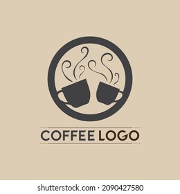 Coffee cup Logo hot drink coffe and tea icon  Template vector icon design