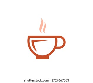 Coffee cup logo hot vector icon 