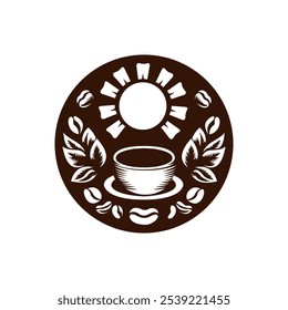 O ícone do logotipo da xícara de café
