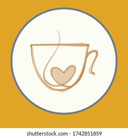 logotipo de taza de café, icono   diseño para el arte y para los pasos vectoriales de impresión.10