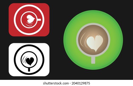 Coffee cup logo icon design shape food heart tea drink flat cafe