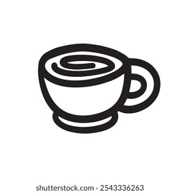 Vector del doodle del icono del logotipo de la taza de café