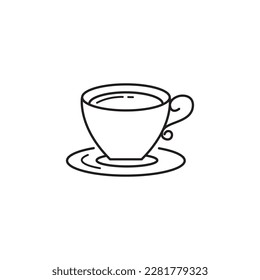coffee cup logo icon line design vector illustration
