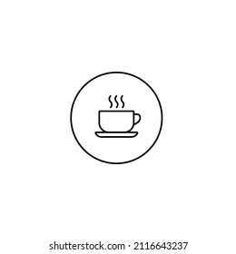 Coffee Cup Logo Icon Vector in Line Style