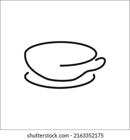 coffee cup logo with cup icon vector in line art isolated on white background