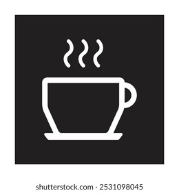 Vector del icono del logotipo de la taza de café en el fondo blanco