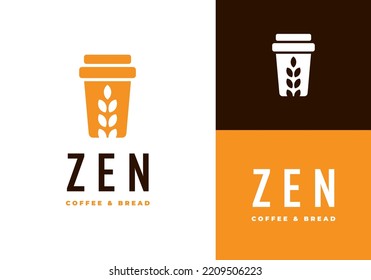 Coffee cup logo with a minimalist and modern concept.