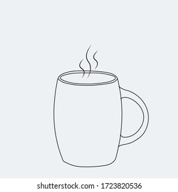 Coffee cup logo in minimalistic style. Template vector icon design.