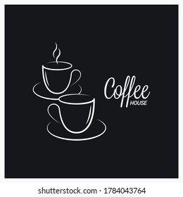 Coffee cup logo on black background